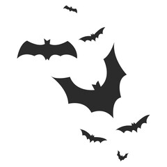 Halloween Flying Bats Flock Silhouette