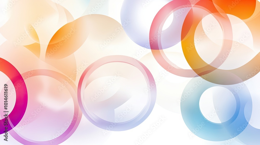 Poster a rainbow circle pattern background with overlapping rings in various colors, creating a dynamic and