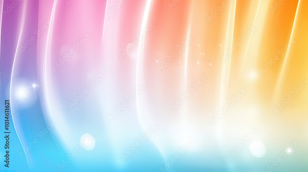 Poster a rainbow gradient background with soft blending and subtle highlights, creating a polished and eleg