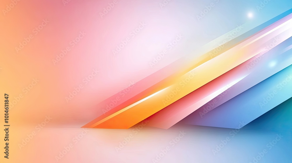 Aufkleber a rainbow vector background with sharp, angular shapes and bright, bold colors, ideal for tech or fu