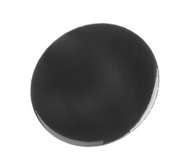 One black button badge isolated on white