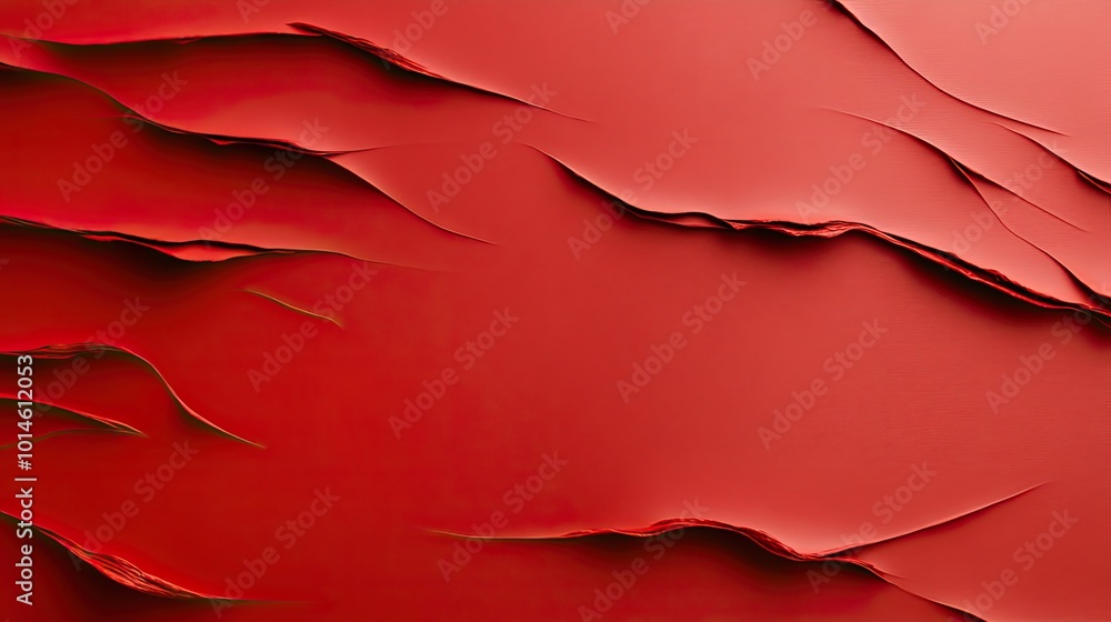 Poster a red textured background with a rough, tactile surface, creating an intense and vibrant visual effe