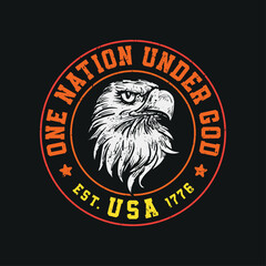 t-shirt design. one nation.eps