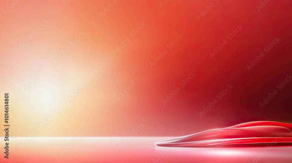 Poster a vibrant red background with a subtle vignette effect, darker at the edges, drawing attention to th