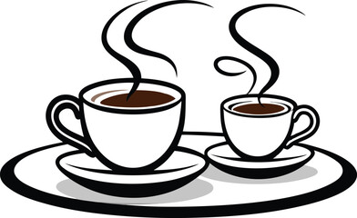 Tea or coffee cup vector illustration on a white background 