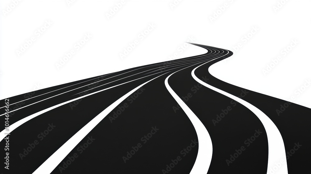 Aufkleber minimalist marathon track design, sleek lines and simple markings create an open space, emphasizing 