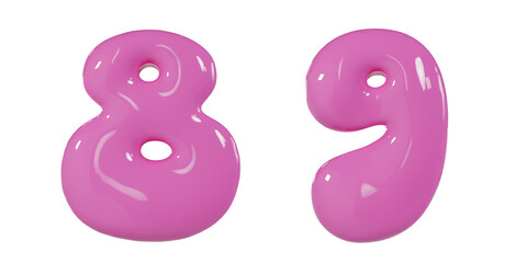 3D Render Pink Bubble Font Letter 