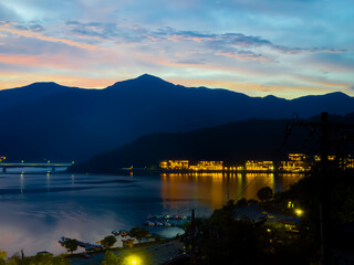 View of the lake Kawaguchi in Fujikawaguchiko in Yamanashi Prefecture near Mount Fuji, Japan