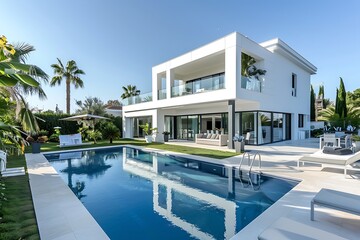 Fototapeta premium Luxury house with swimming pool