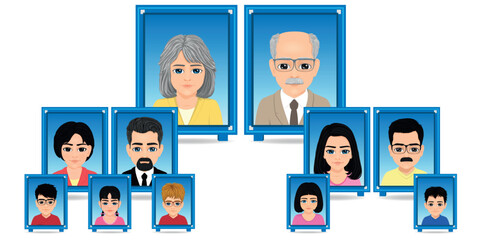 photo table expressing family tree