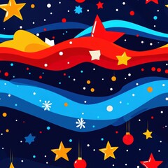 Fototapeta premium Christ-themed Seamless Pattern in Cartoon Style