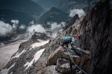 Climbing, Alps, Rope, mountains, rocks, background, obstacles, challange, success, achievement, bold, altitude, danger, risk