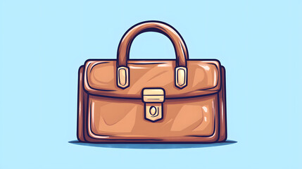 Elegant Brown Leather Handbag Illustration