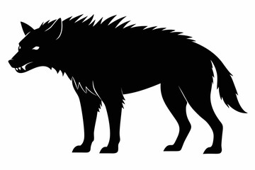 
hyena silhouette, hyena icon vector illustration, tier, scary predator, safari wildlife animal

