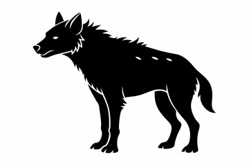 
hyena silhouette, hyena icon vector illustration, tier, scary predator, safari wildlife animal
