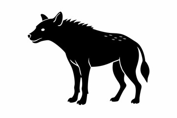 
hyena silhouette, hyena icon vector illustration, tier, scary predator, safari wildlife animal
