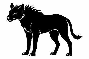 
hyena silhouette, hyena icon vector illustration, tier, scary predator, safari wildlife animal
