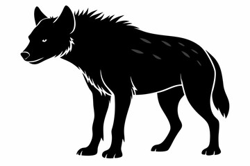 
hyena silhouette, hyena icon vector illustration, tier, scary predator, safari wildlife animal
