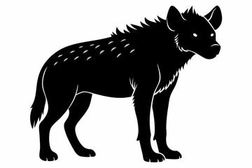
hyena silhouette, hyena icon vector illustration, tier, scary predator, safari wildlife animal
