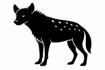 
hyena silhouette, hyena icon vector illustration, tier, scary predator, safari wildlife animal
