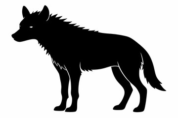 
hyena silhouette, hyena icon vector illustration, tier, scary predator, safari wildlife animal
