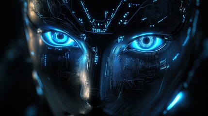 High detailed close up of robot UHD wallpaper
