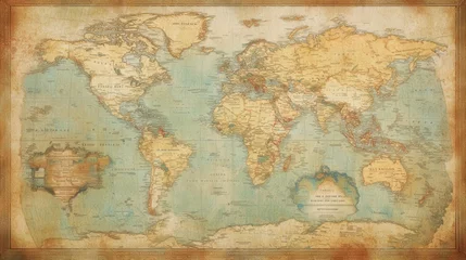 Wall murals A vintage world map with old ornaments and display settings, symbolizing travel or adventure
