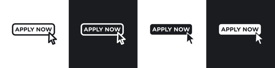 Apply icons set. filled and line illustration