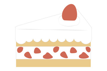シンプルでかわいい赤い苺のショートケーキ