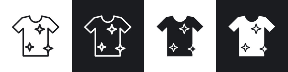 Clean Clothes icons set. filled and line illustration
