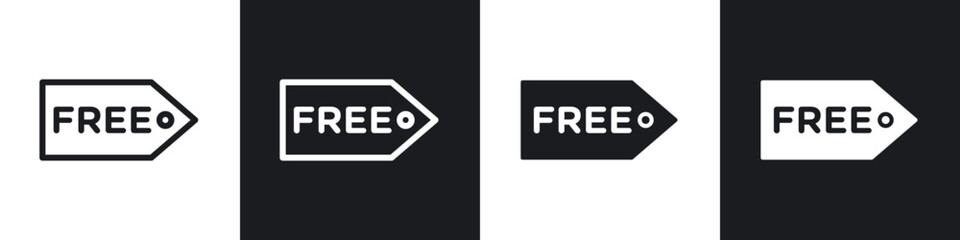 Free tag icons set. filled and line illustration