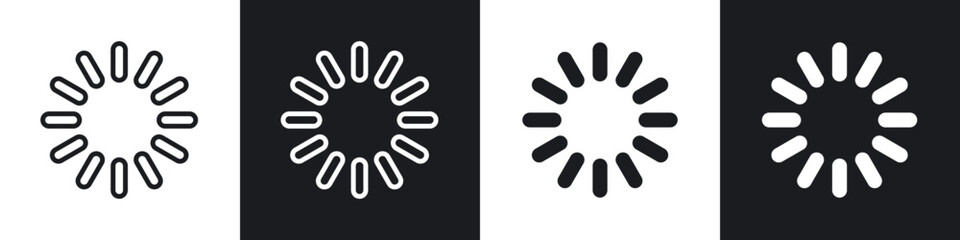 Loading icons set. filled and line illustration