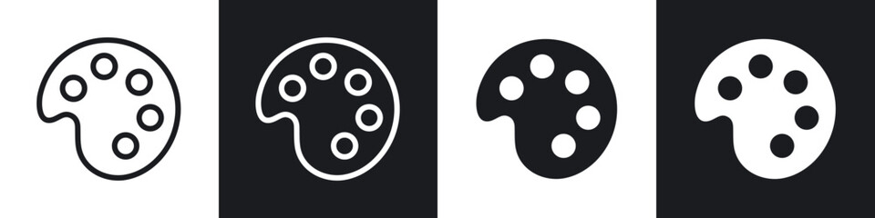 Palette icons set. filled and line illustration