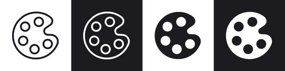 Palette icons set. filled and line illustration