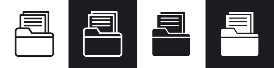 Store files icons set. filled and line illustration