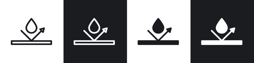 Waterproof icons set. filled and line illustration