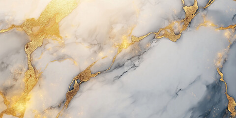 Obraz premium Luxurious white and gold marble background