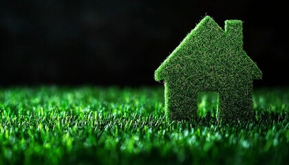 A vibrant green grass house representing eco-friendly living and sustainability in nature.