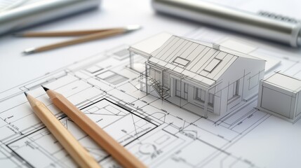 Architectural blueprints and sketches create a visual narrative of design and construction, capturing the essential artistry and logic in architecture.