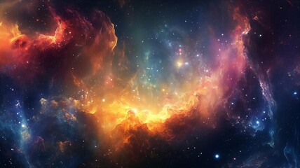nebula clouds with galaxy 
