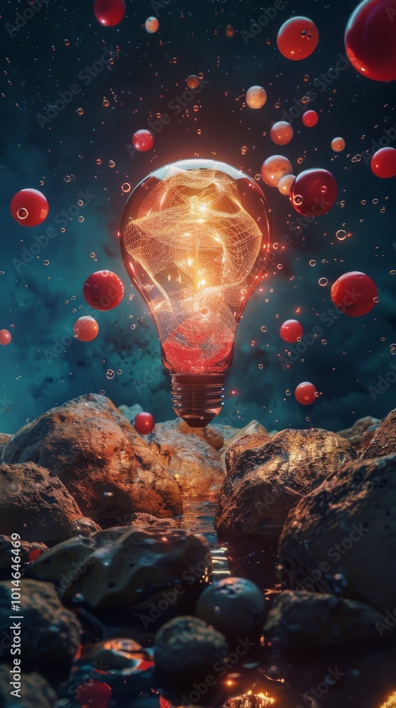 Poster marketing data insights with surreal elements.
