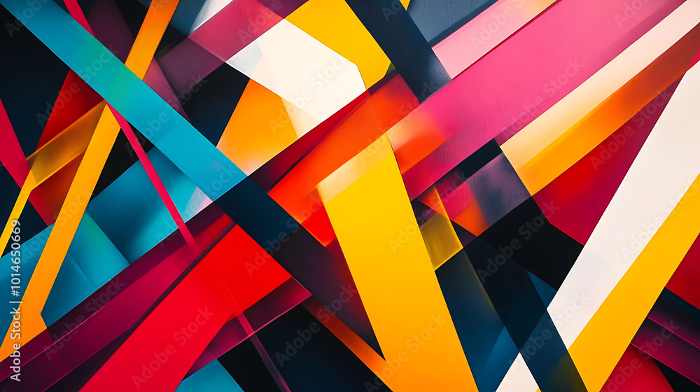 Aufkleber abstract background of colorful intersecting lines with a vibrant and modern design.
