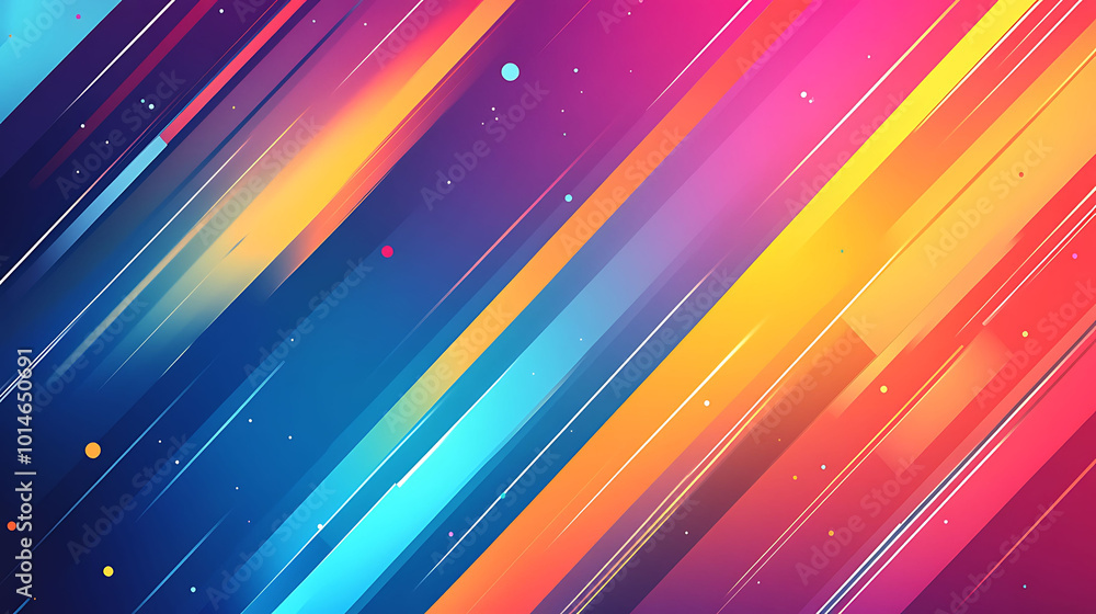 Poster abstract background with diagonal lines in vibrant colors.
