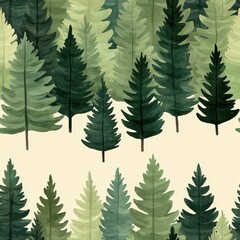 Obraz premium Watercolor Scandinavian Christmas elements, simple trees and stars, seamless pattern, neutral tones, soft texture, deep depth of field. Christmas tile 