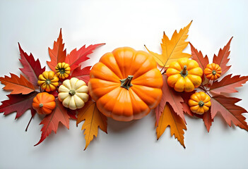 Happy Thanksgiving Day Illustration Designs with Autumn Elements and Background