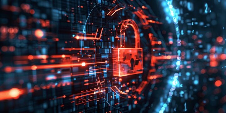 Textured layout with cybersecurity visuals.