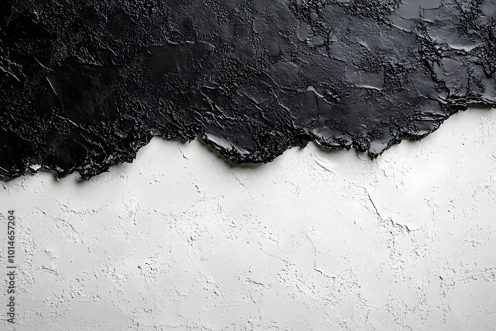 Poster abstract black and white textured background with a rugged and torn edge. the textured surface adds 