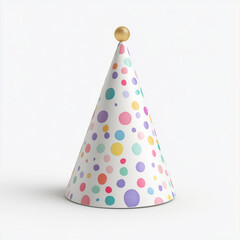 Bright party hat on white background for party
