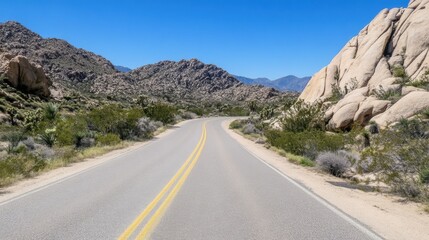 Open Road Through Desert Landscape, AI
