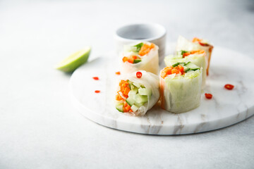 Vegan fresh rolls with vegetables